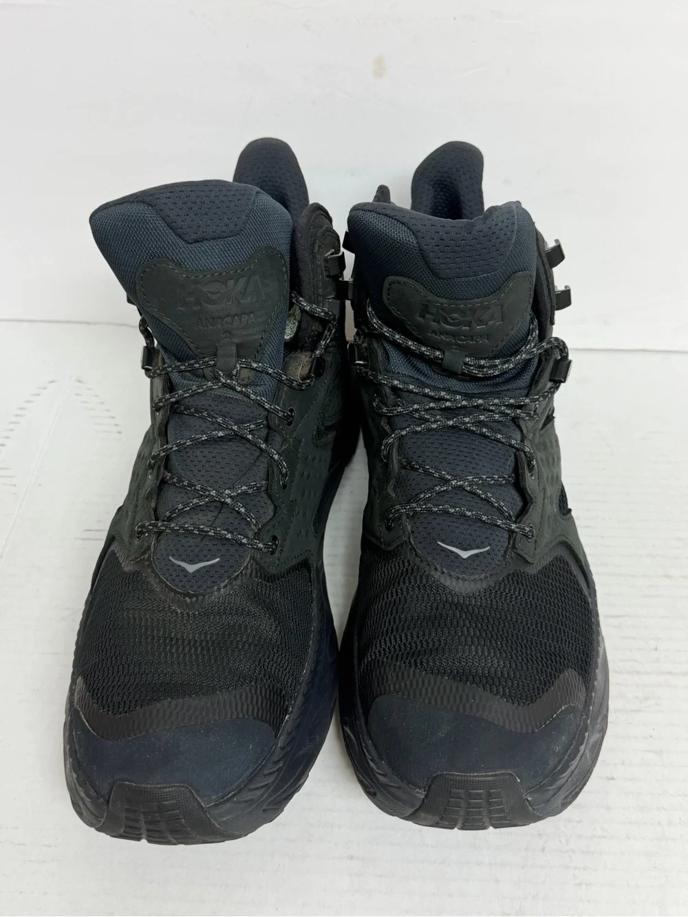 Hoka Anacapa 2 Mid GTX GORE-TEX Mens 12.5D Triple Black Hiking Boots WORN TWICE